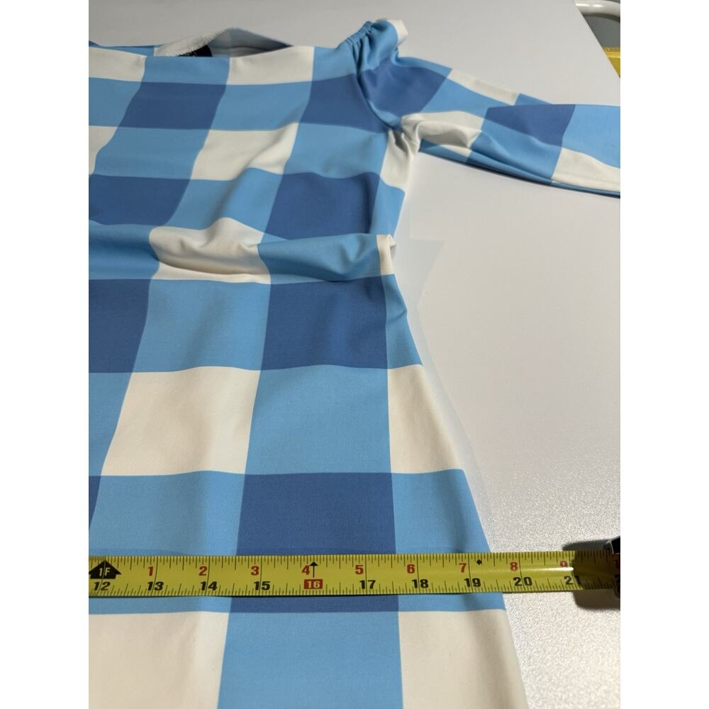 Sailor-Sailor Islander Dress Blue White Gingham 3/4 Sleeve Sz S Nautical Preppy - Picture 9 of 10